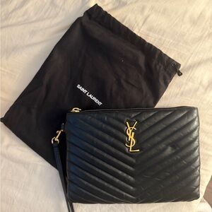 YSL Saint Laurent Black Quilted Handbag